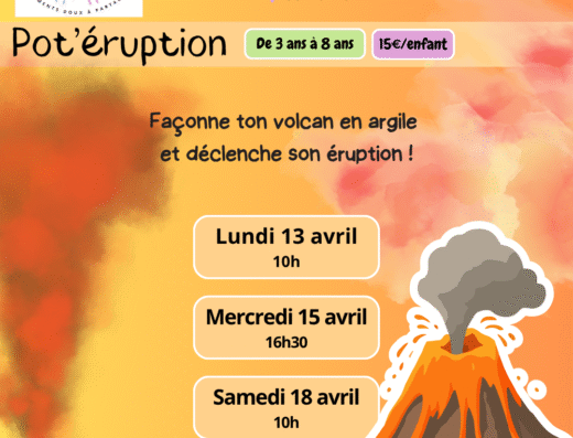 Ateliers parents-enfants Pot’éruption : modelage volcan en argile à Saint-Maximin, La Bande à Jenn.