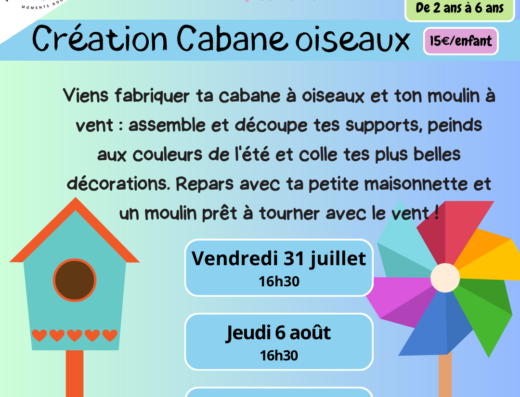 ATELIER PARENT-ENFANT : CREATION CABANE A OISEAUX