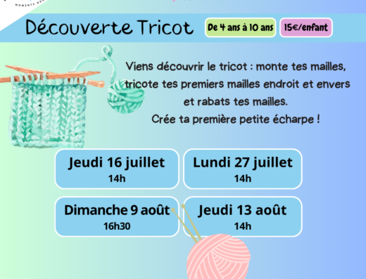 ATELIER PARENT-ENFANT : DECOUVERTE DU TRICOT